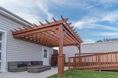 Wall Mounted Cedar Wood Picnic Paradise Pergola Kit