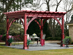Wall Mounted Cedar Wood Picnic Paradise Pergola Kit