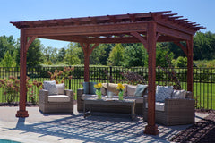 Wall Mounted Cedar Wood Picnic Paradise Pergola Kit