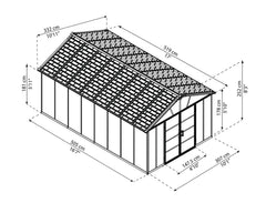 Yukon 11' x 17' Shed Kit No-Floor by Palram-Canopia
