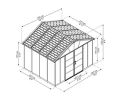 Yukon 11' x 9' Shed Kit No-Floor by Palram-Canopia