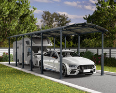 Arcadia Alpine 12'x42' Carport-Gray/Gray by Palram-Canopia Carport Canopia by Palram