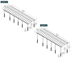 Arcadia Alpine 12'x42' Carport-Gray/Gray by Palram-Canopia Carport Canopia by Palram