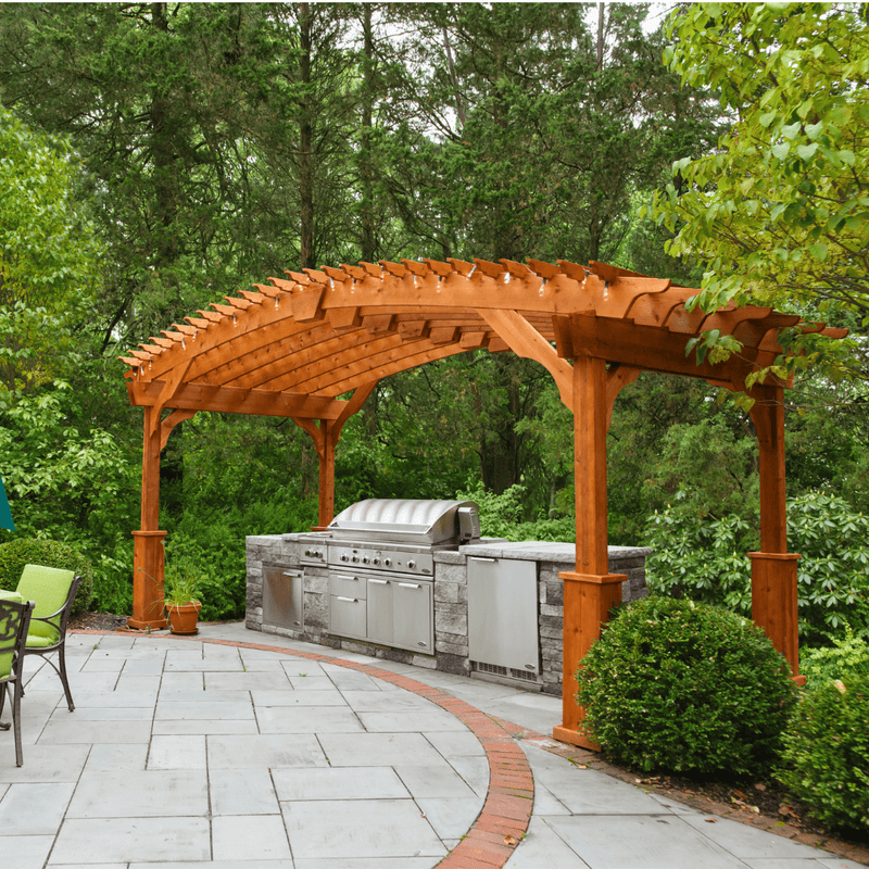 Cedar Wood Celebration Center Pergola Kit By Atlantic Outdoors Wood Pergolas Atlantic Outdoors