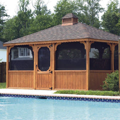 Cedar Wood Rectangle Gazebo Kit By Atlantic Outdoors Wood Gazebos Atlantic Outdoors