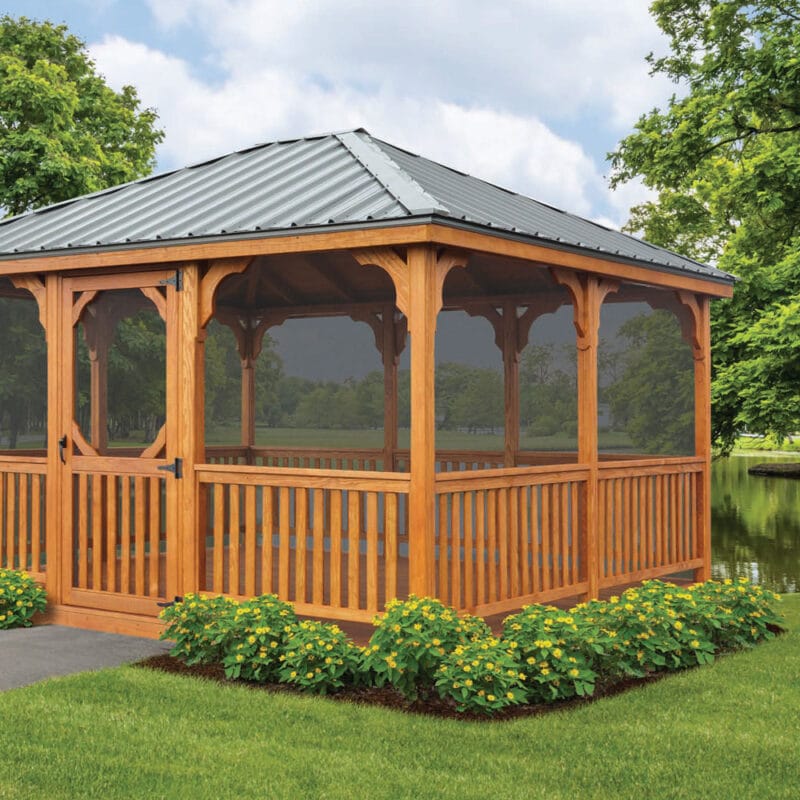 Cedar Wood Rectangle Gazebo Kit By Atlantic Outdoors Wood Gazebos Atlantic Outdoors