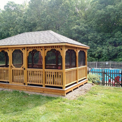 Cedar Wood Rectangle Gazebo Kit By Atlantic Outdoors Wood Gazebos Atlantic Outdoors