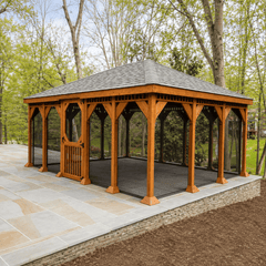 Cedar Wood Rectangle Gazebo Kit By Atlantic Outdoors Wood Gazebos Atlantic Outdoors