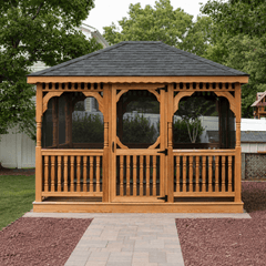 Cedar Wood Rectangle Gazebo Kit By Atlantic Outdoors Wood Gazebos Atlantic Outdoors