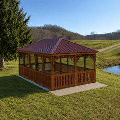 Cedar Wood Rectangle Gazebo Kit By Atlantic Outdoors Wood Gazebos Atlantic Outdoors