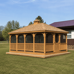 Cedar Wood Rectangle Gazebo Kit By Atlantic Outdoors Wood Gazebos Atlantic Outdoors