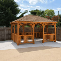 Cedar Wood Rectangle Gazebo Kit By Atlantic Outdoors Wood Gazebos Atlantic Outdoors