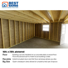 Crafted Colossal Barndominium Kit 16'x28'-16'x32' By Best Barns Shed Kit Best Barns