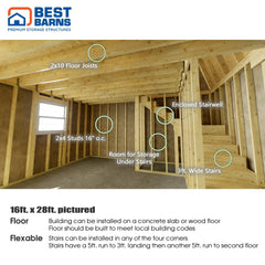 Crafted Colossal Barndominium Kit 16'x28'-16'x32' By Best Barns Shed Kit Best Barns