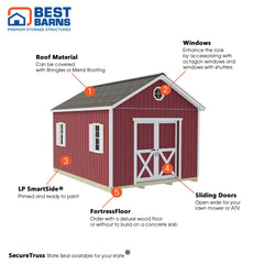 Crafter's Connection 12x16 Shed Kit Series By Best Barns Shed Kit Best Barns