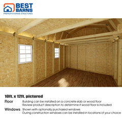 Craftman's Cove Barn Kit Series 10x12-10x16 By Best Barns Barn Kit Best Barns