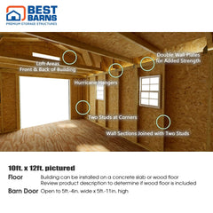 Craftman's Cove Barn Kit Series 10x12-10x16 By Best Barns Barn Kit Best Barns