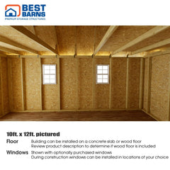 Craftman's Cove Barn Kit Series 10x12-10x16 By Best Barns Barn Kit Best Barns