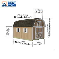 Craftman's Cove Barn Kit Series 10x12-10x16 By Best Barns Barn Kit Best Barns