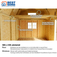 Craftman's Cove Barn Kit Series 10x12-10x16 By Best Barns Barn Kit Best Barns