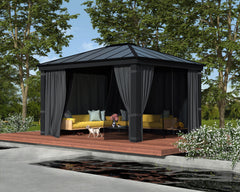 Dallas 12'x14' Gazebo Curtain Set by Palram-Canopia Accessories Canopia by Palram