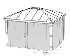 Dallas 12'x14' Gazebo Netting Set by Palram-Canopia Accessories Canopia by Palram