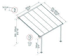 Feria 10'x10' Patio Cover White/Gray by Palram-Canopia Patio Cover Canopia by Palram