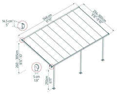 Feria 10'x18' Patio Cover White by Palram-Canopia Patio Cover Canopia by Palram