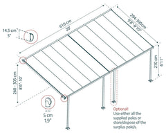 Feria 10'x20' Patio Cover White/Gray by Palram-Canopia Patio Cover Canopia by Palram