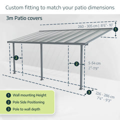 Feria 10'x24' Patio Cover White/Gray by Palram-Canopia Patio Cover Canopia by Palram