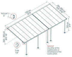 Feria 10'x24' Patio Cover White/Gray by Palram-Canopia Patio Cover Canopia by Palram