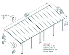 Feria 10'x28' Patio Cover White/Gray by Palram-Canopia Patio Cover Canopia by Palram