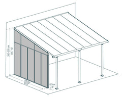 Feria 13' Patio Cover Sidewall Kit-White by Palram-Canopia Patio Cover Canopia by Palram
