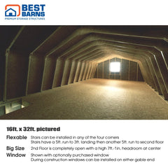 Handcrafted Homestead XL Barn Kit Series 16x20-16x32 By Best Barns Barn Kit Best Barns