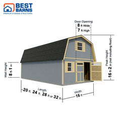 Handcrafted Homestead XL Barn Kit Series 16x20-16x32 By Best Barns Barn Kit Best Barns