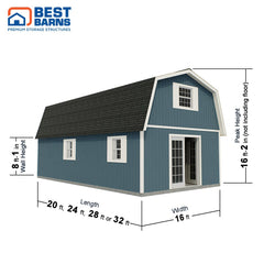 Handcrafted Homestead XL Barn Kit Series 16x20-16x32 By Best Barns Barn Kit Best Barns