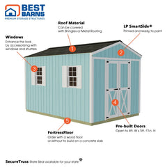 Handmade Haven Mini 8x12 Shed Kit Series By Best Barns Shed Kit Best Barns