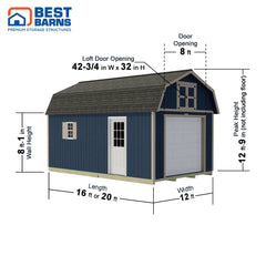 Maker's Loft Garage Kit Series 12x16-20 By Best Barns Garage Kit Best Barns