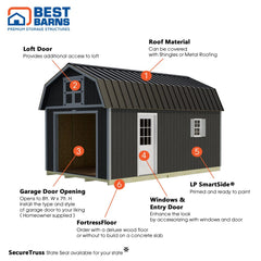 Maker's Loft Garage Kit Series 12x16-20 By Best Barns Garage Kit Best Barns