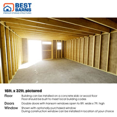 Maker's Loft XL w Full Second Floor Garage Kit Series 16x20-16x32 By Best Barns Garage Kit Best Barns
