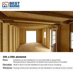 Planner's Paradise Elite Shed Kit Series 12x16-12x20-12x24 By Best Barns Shed Kit Best Barns