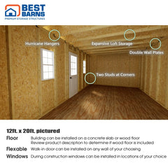 Planner's Paradise Elite Shed Kit Series 12x16-12x20-12x24 By Best Barns Shed Kit Best Barns