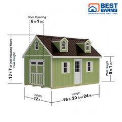 Planner's Paradise Elite Shed Kit Series 12x16-12x20-12x24 By Best Barns Shed Kit Best Barns