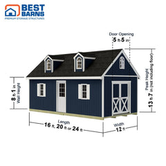 Planner's Paradise Elite Shed Kit Series 12x16-12x20-12x24 By Best Barns Shed Kit Best Barns