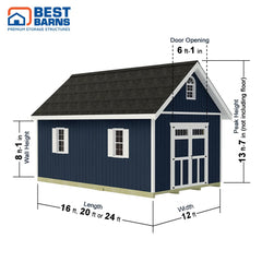 Planner's Paradise Shed Kit Series 12x16-12x20-12x24 By Best Barns Shed Kit Best Barns