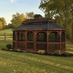 Pressure Treated Oval Gazebo Kit By Atlantic Outdoors Wood Gazebos Atlantic Outdoors