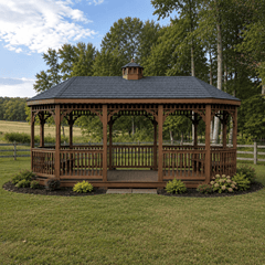 Pressure Treated Oval Gazebo Kit By Atlantic Outdoors Wood Gazebos Atlantic Outdoors