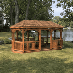 Pressure Treated Oval Gazebo Kit By Atlantic Outdoors Wood Gazebos Atlantic Outdoors