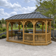 Pressure Treated Oval Gazebo Kit By Atlantic Outdoors Wood Gazebos Atlantic Outdoors