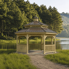 Pressure-Treated Wood Octagon Gazebo Kit By Atlantic Outdoors Wood Gazebos Atlantic Outdoors
